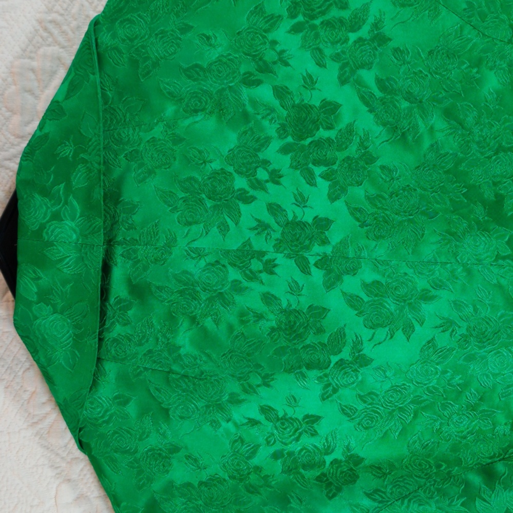 Vintage 1960s Handmade Brocade Rose Print Lined Dress & Short Jacket - Picture 6 of 16